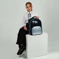 Рюкзак шкільний каркасний Kite Education Black&Silver K26-556M-2. Фото 18