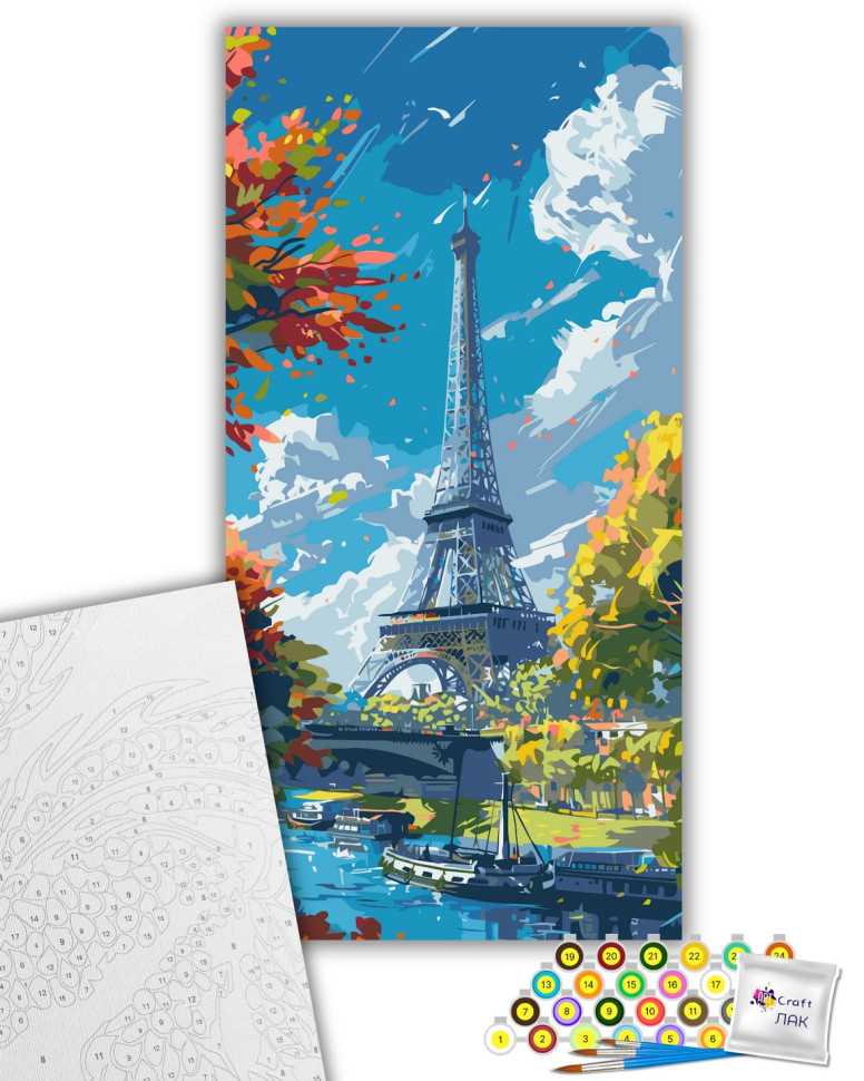 Картина за номерами ArtCraft. Eiffel Tower 40х80 см . Фото 2