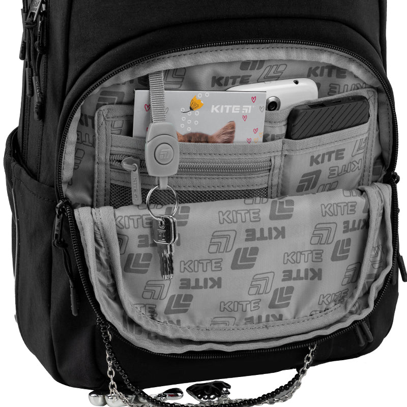 Рюкзак Kite Education teens Black&Charm K26-2578M-1. Фото 11