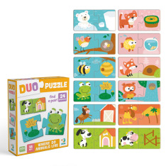 Пазл Dodo DUO 24 елементи - Звірята та їх домівки 300690. Фото 2
