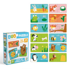 Пазл Dodo DUO 24 елементи - Хто що їсть 300691. Фото 2