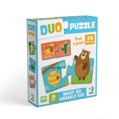 Пазл Dodo DUO 24 елементи - Хто що їсть 300691