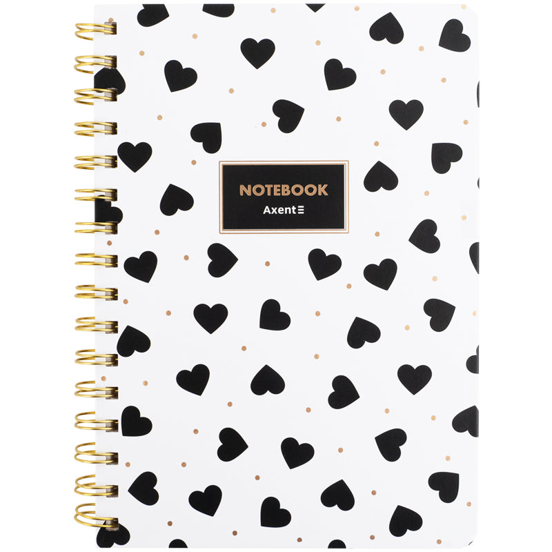 Блокнот на спіралі Axent Black&White 8470-16-A, А5, 80 аркушів, клітинка