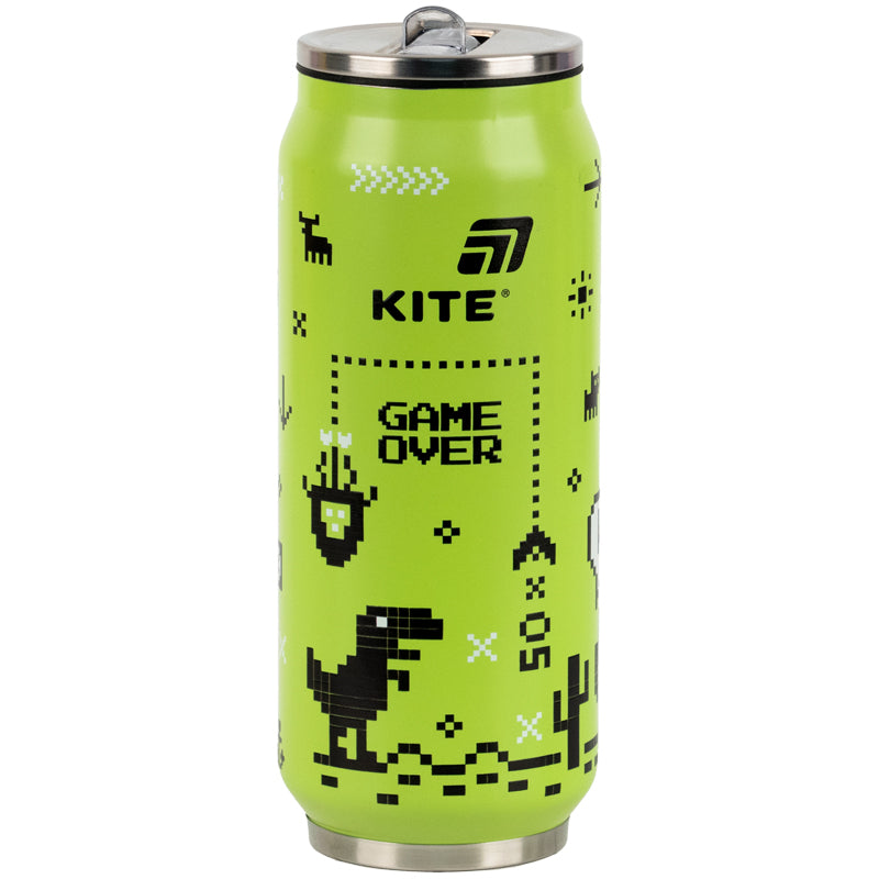Термокружка з трубочкою Kite Game over K25-1264-1, 500мл
