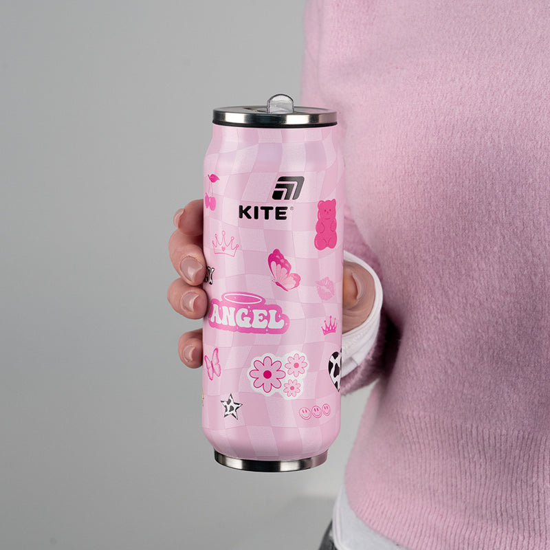 Термокружка з трубочкою Kite Angel K25-1264-2, 500мл. Фото 4