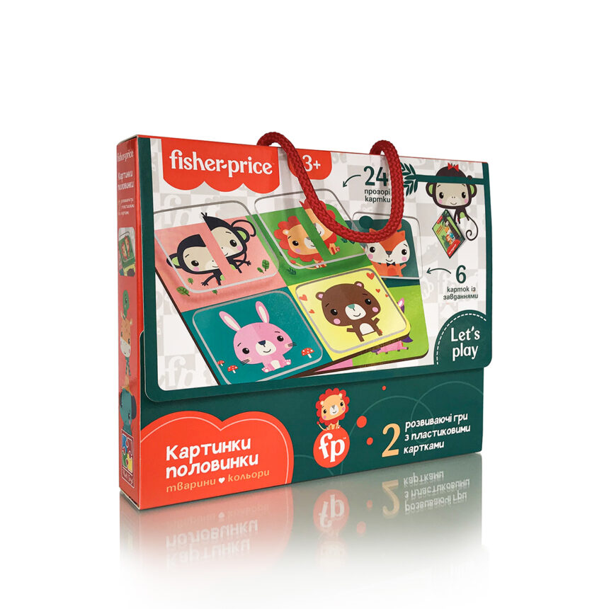 Гра VladiToys з пластиковими картками - Fisher Price. Картинки половинки VT2100-09