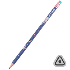 Олівець графітний тригранний з гумкою Kite Be Friends K26-046-1. Фото 2