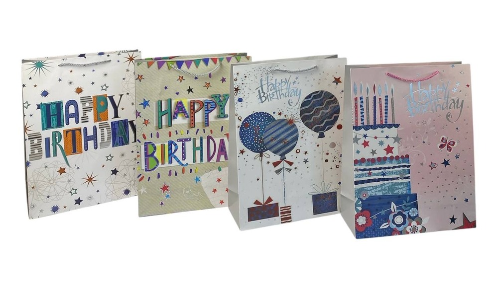 Пакет подарунковий Happy Birthday мікс, 31х40х12 см 10016L