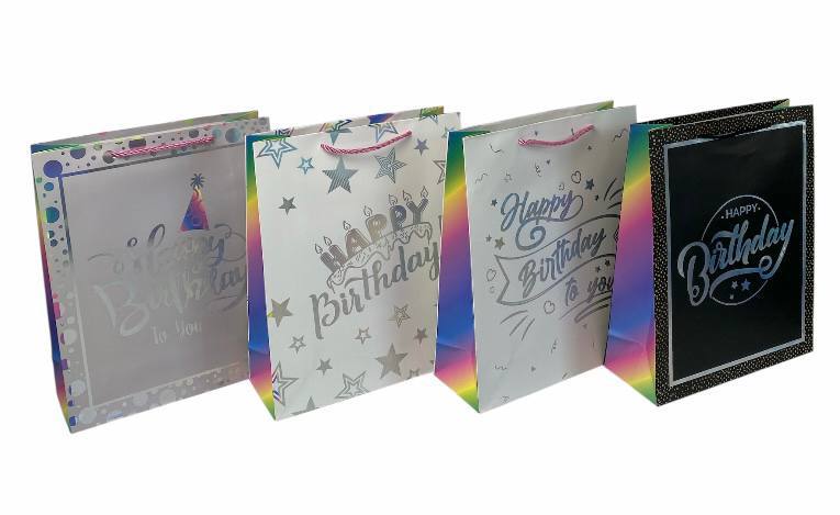 Пакет подарунковий Heppy Birthday мікс, 31х40х12 см 5867 L