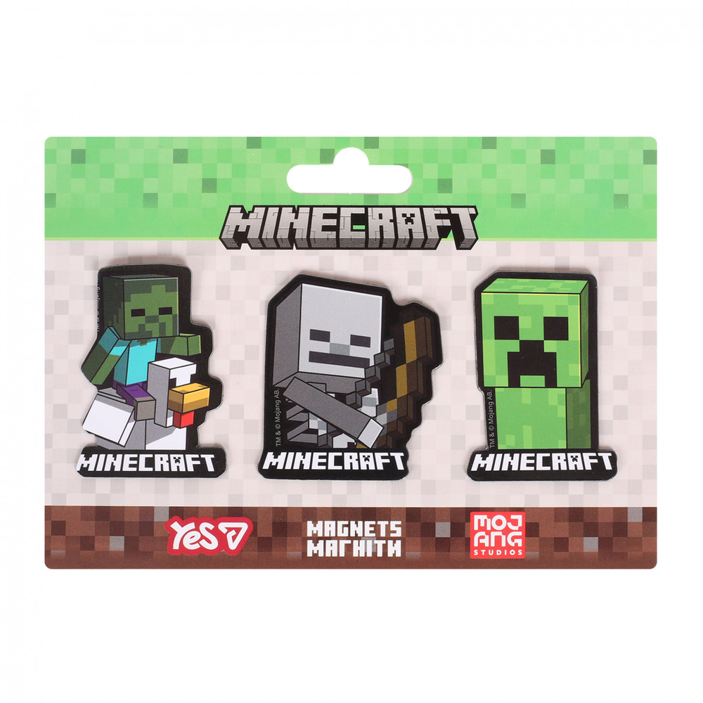 Магніти фігурні Yes Minecraft Creeper 3 шт 708542