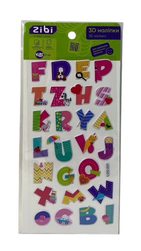 3D наліпки ZiBi Англійська абетка KIDS Line ZB.63309