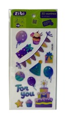 3D наліпки ZiBi Happy Birthday хлопчачя вечірка KIDS Line  ZB.63353 