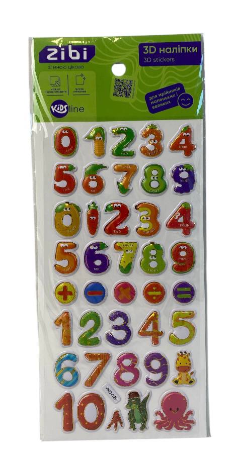 3D наліпки ZiBi Цифри та лічба Kids Line ZB.63383