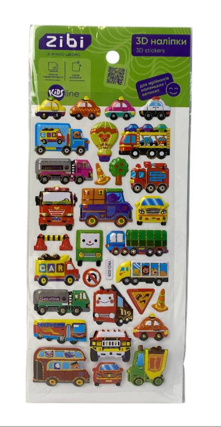 3D наліпки ZiBi Міський транспорт Kids Line ZB.63385