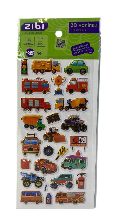 3D наліпки ZiBi Великі автівки KIDS Line ZB.63393