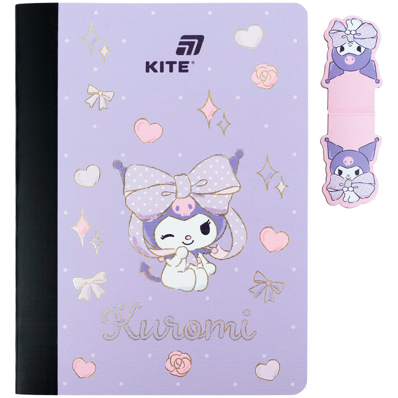 Блокнот з магнітною закладкою Kite Kuromi HK26-192-2, А5, 60 аркушів, клітинка. Фото 2