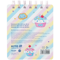 Блокнот на спіралі Kite Cinnamoroll CR26-276, 80 аркушів, клітинка. Фото 4