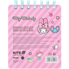Блокнот на спіралі Kite My Melody HK26-276-2, 80 аркушів, клітинка. Фото 4