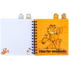 Блокнот з розділювачами на спіралі Garfield GF26-278, 80 аркушів, клітинка, пластикова обкладинка. Фото 5