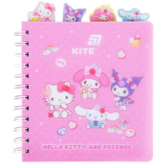 Блокнот з розділювачами на спіралі Hello Kitty HK26-278, 80 аркушів, клітинка, пластикова обкладинка