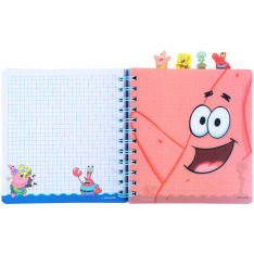 Блокнот з розділювачами на спіралі Sponge Bob SB26-278, 80 аркушів, клітинка, пластикова обкладинка. Фото 3