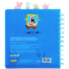 Блокнот з розділювачами на спіралі Sponge Bob SB26-278, 80 аркушів, клітинка, пластикова обкладинка. Фото 7
