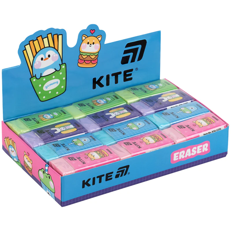 Гумка кольорова Kite Funny friends K26-1270, асорті