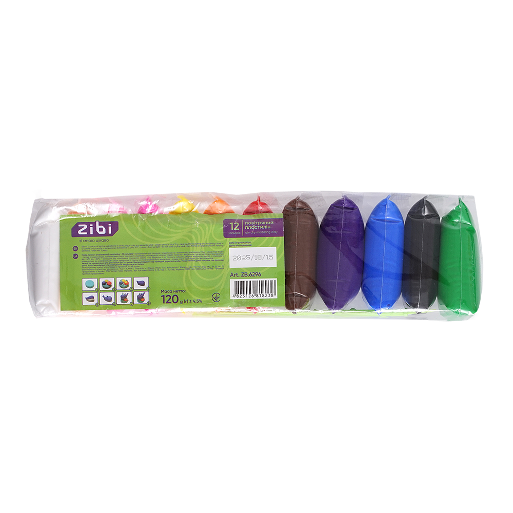 Пластилін повітряний для ліплення ZiBi KIDS Line 12 шт ZB.6296 