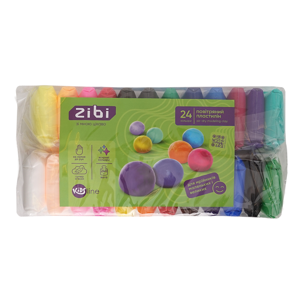Пластилін повітряний для ліплення ZiBi KIDS Line 24 шт ZB.6297 