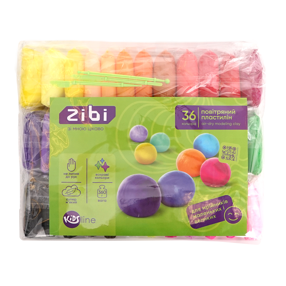 Пластилін повітряний для ліплення ZiBi KIDS Line 36 шт ZB.6298 