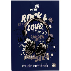 Зошит для нот Kite Rock&Loud K26-404, A4, 20 аркушів
