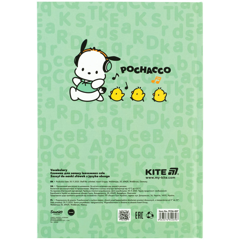 Словник для запису іноземних слів Kite Pochacco, 60 аркушів. Фото 3