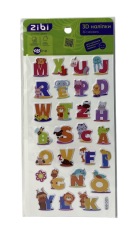 3D наліпки ZiBi Англійська абетка тварини 18 см KIDS Line ZB.63310 