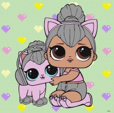 Картина за номерами Ideyka. L.O.L. Surprise! TroopSurprise Kitty Queen With Kitty 40х40см 