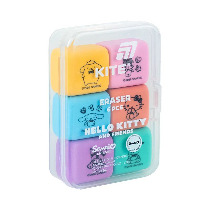 Набір гумок у пластиковому боксі Kite Hello Kitty and Friends асорті 6 шт HK26-145. Фото 2
