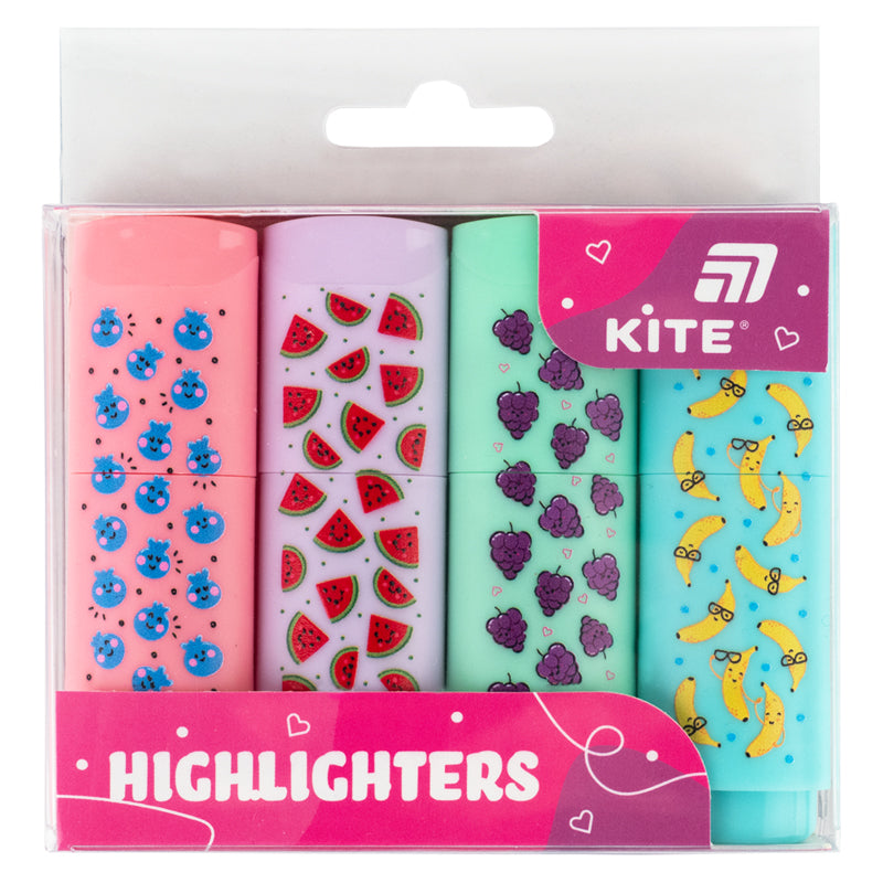Маркер Highlighter Kite набір 4-х, пастельні кольори K26-445-2