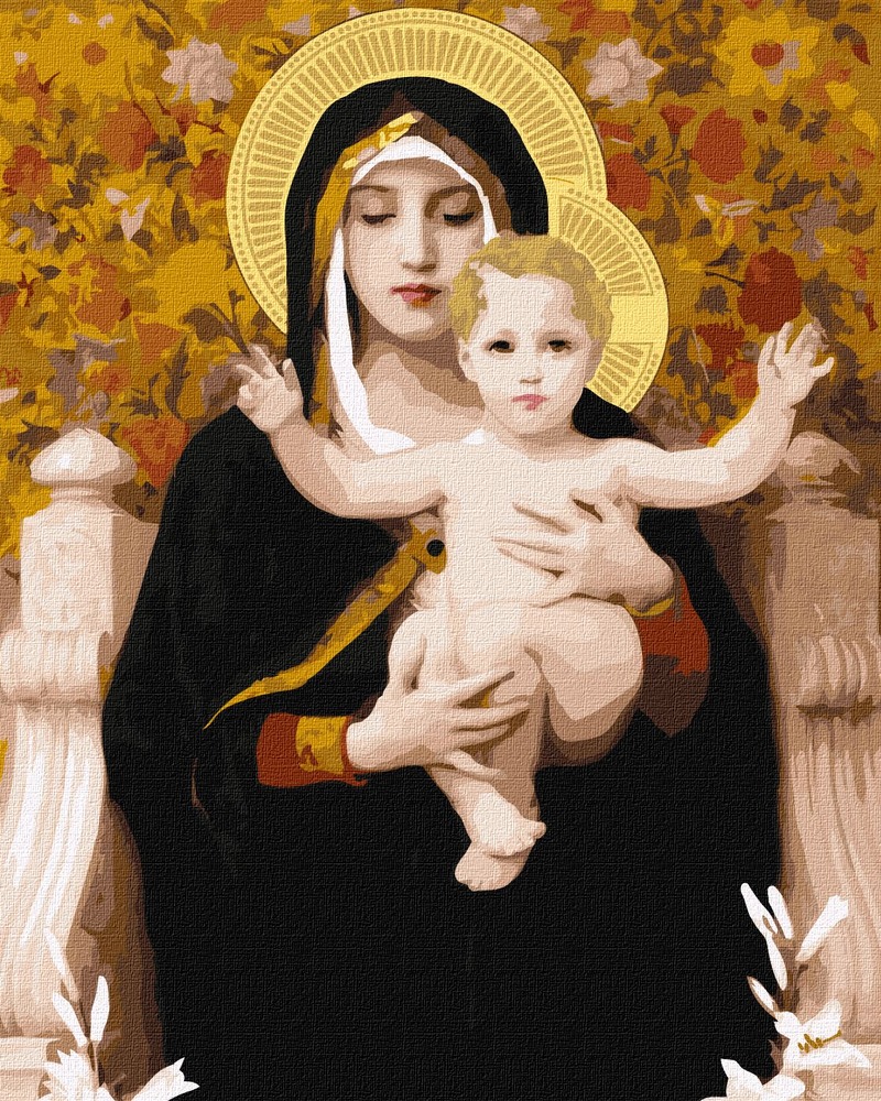 Картина за номерами Ideyka. Мадонна з ліліями 40х50см