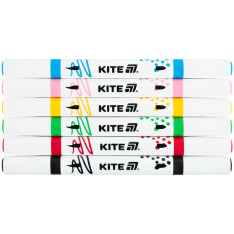 Маркери акрилові двосторонні Kite Creative K-1293, 6 кольорів. Фото 2