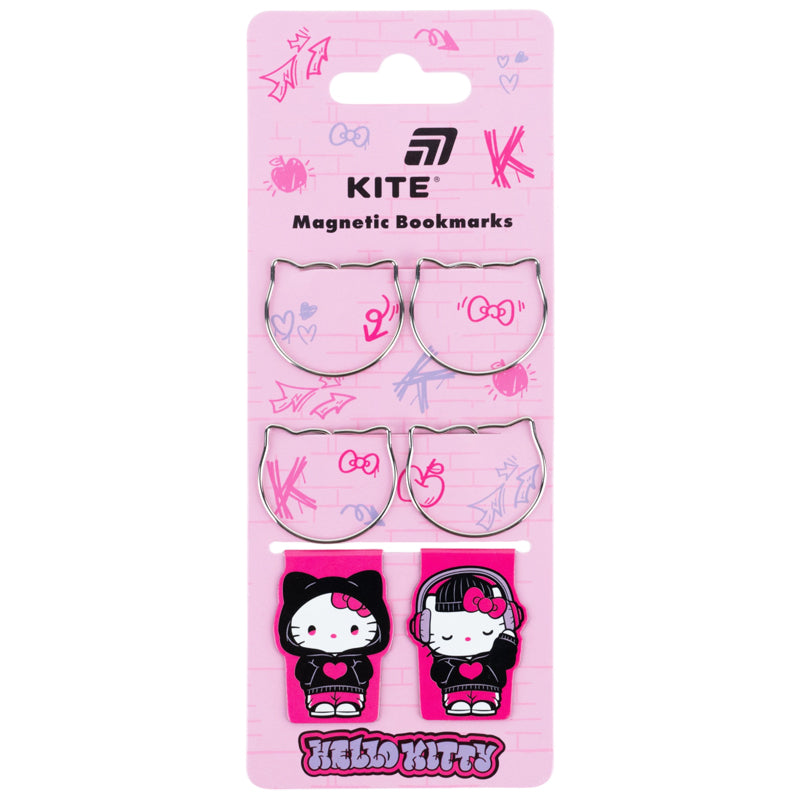 Набір магнітних закладок з фігурними скріпками Kite Hello Kitty HK26-495