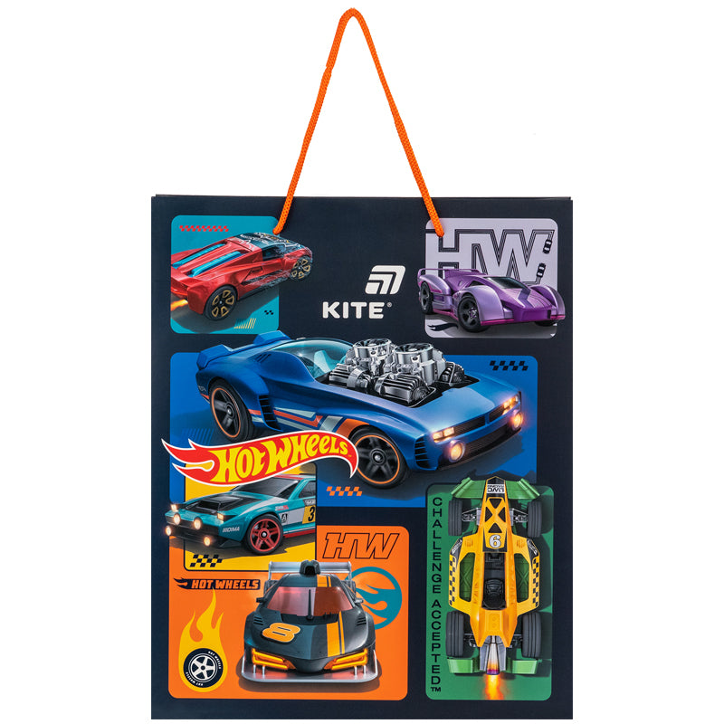Пакет паперовий подарунковий Kite 26х32 см Hot Wheels HW26-266. Фото 2