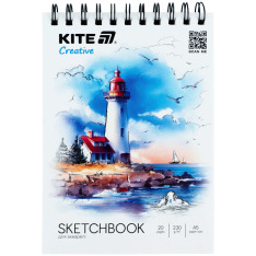Скетчбук для акварелі Kite Creative K-1283, А5, на спіралі, 20 аркушів