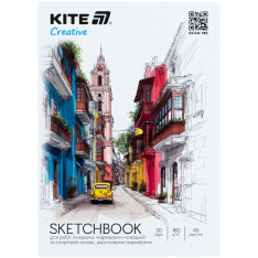 Скетчбук для робіт маркерами Kite Creative K-1280, А5, 30 аркушів