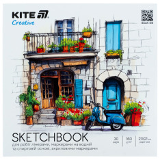 Скетчбук для робіт маркерами Kite Creative K-1282, 21х21см, 30 аркушів