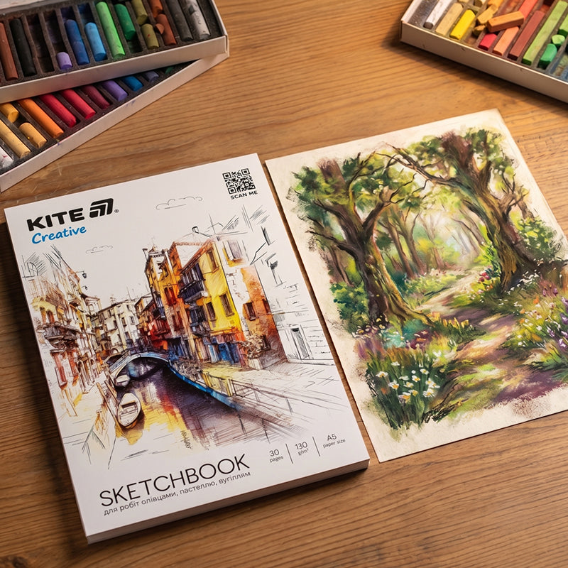 Скетчбук для робіт олівцями Kite Creative K-1277, А5, 30 аркушів. Фото 5