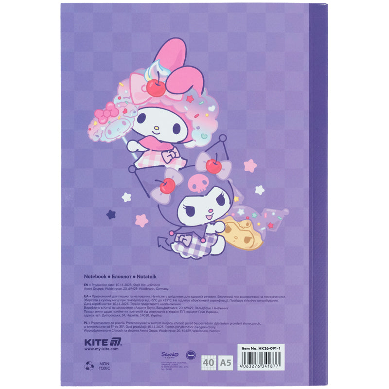 Блокнот Kite Hello Kitty HK26-091-1, А5, 40 аркушів, клітинка. Фото 4