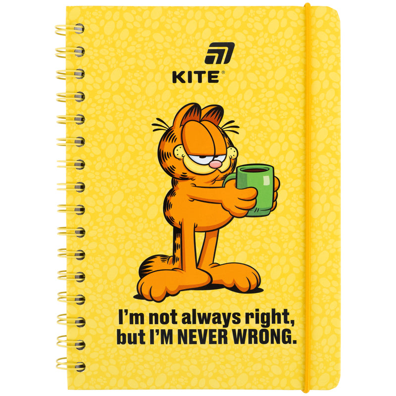 Блокнот на спіралі Kite Garfield GF26-190, A5, 80 аркушів, клітинка
