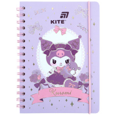 Блокнот на спіралі Kite Kuromi HK26-190-2, A5, 80 аркушів, клітинка