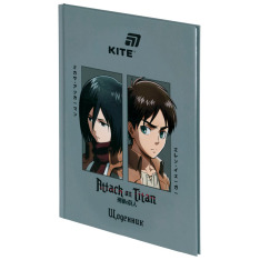Щоденник шкільний Kite Attack on Titan AT26-262, тверда обкладинка. Фото 2