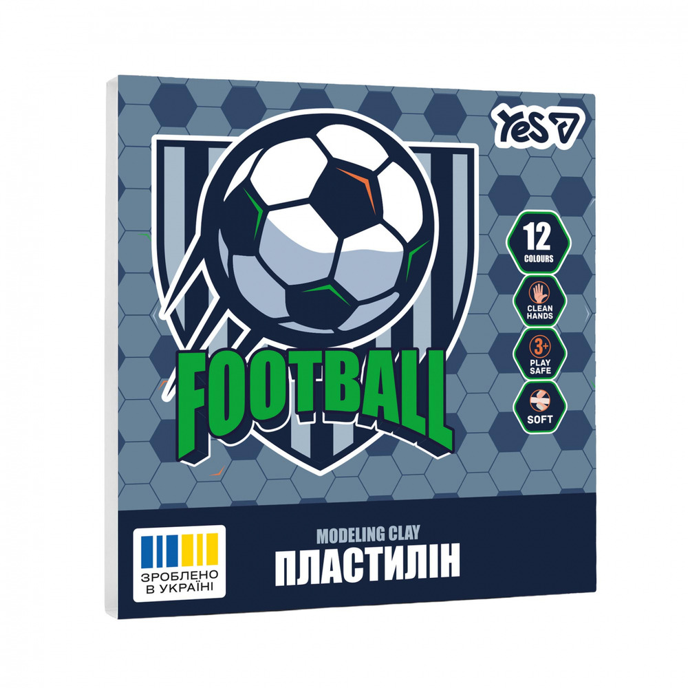 Пластилін Yes Football 12 кольорів 240 г 540714