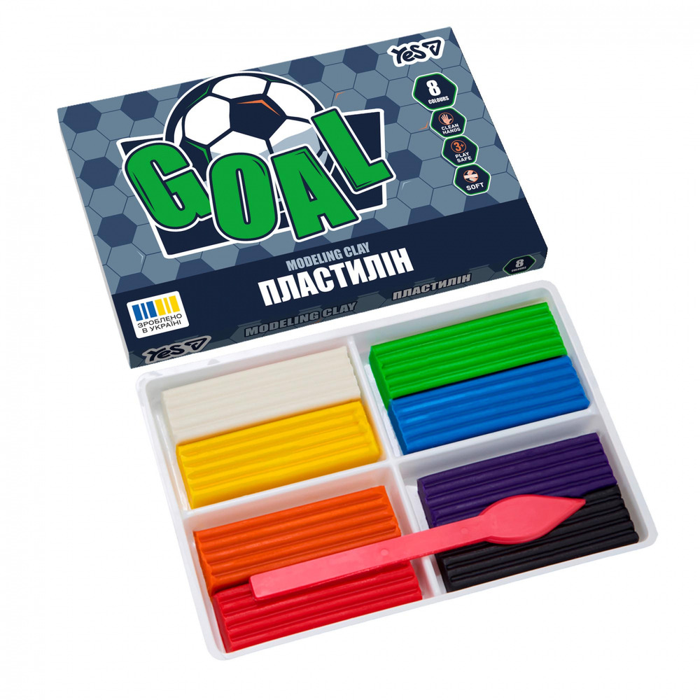 Пластилін Yes Football 8 кольорів 160 г 540712. Фото 2